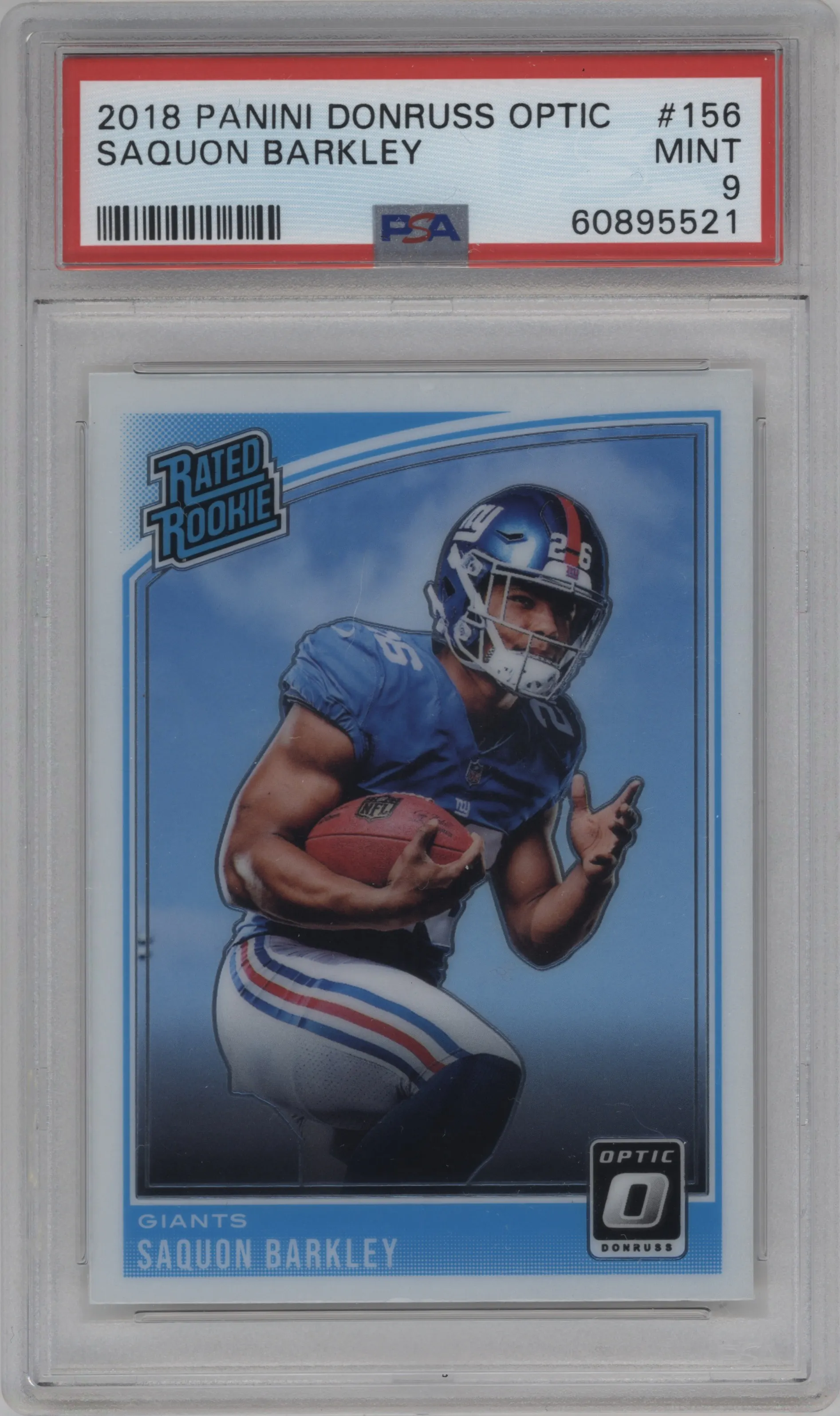 2018 Panini Donruss Optic Rated Rookie Saquon Barkley #156 PSA 9
