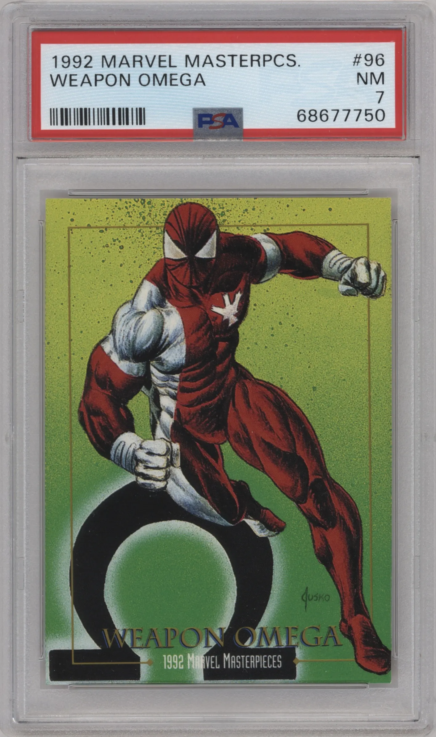 1992 SkyBox Marvel Masterpieces Weapon Omega #96 PSA 7
