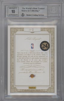 Kobe Bryant from the 2012-13 Panini Flawless set graded by Beckett and given an overall grade of 9.