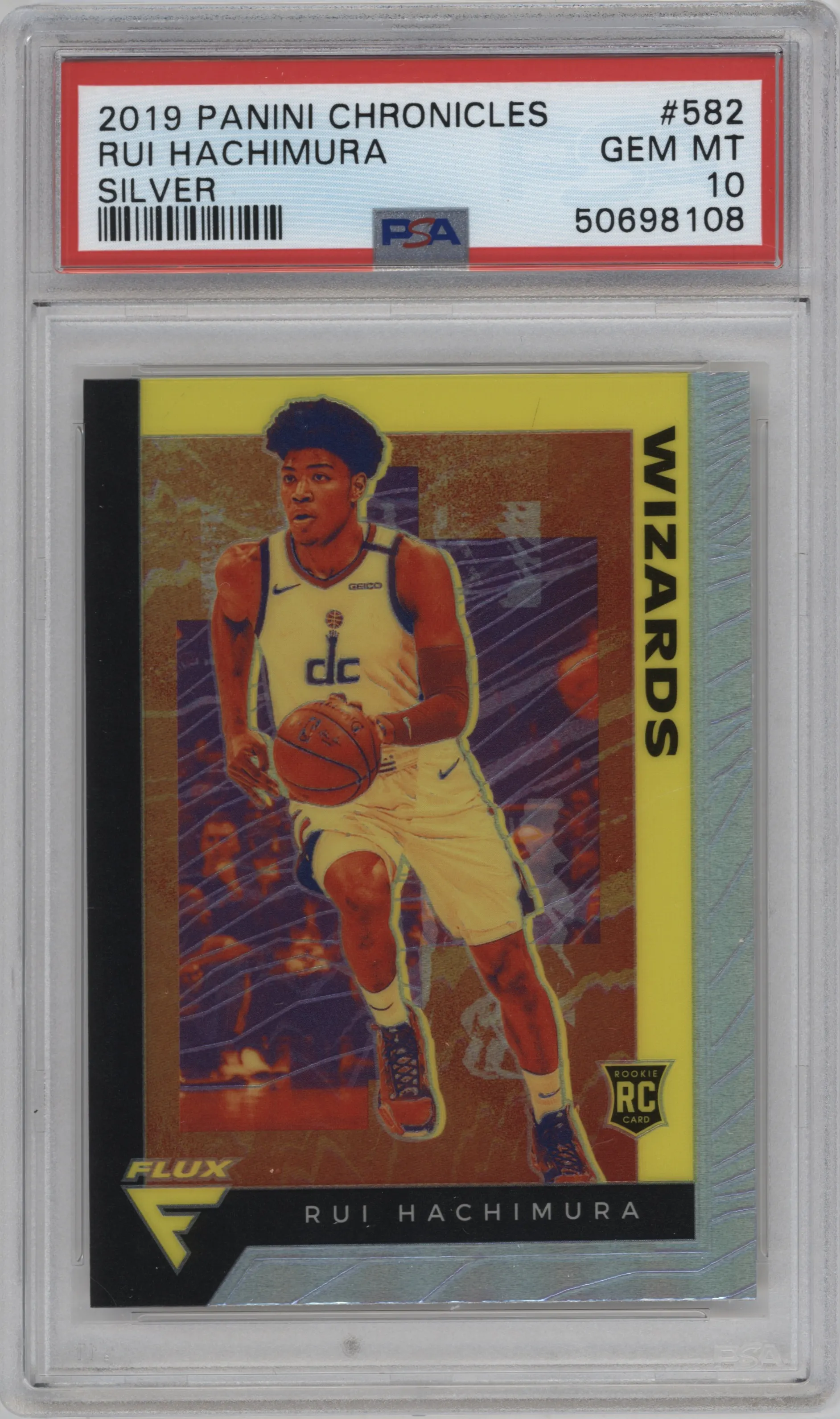 2019 Panini Chronicles Flux Rui Hachimura Silver PSA 10