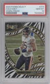 Cole Kmet from the 2020 Panini Select set featuring a Zebra parallel graded by PSA and given an overall grade of 10.