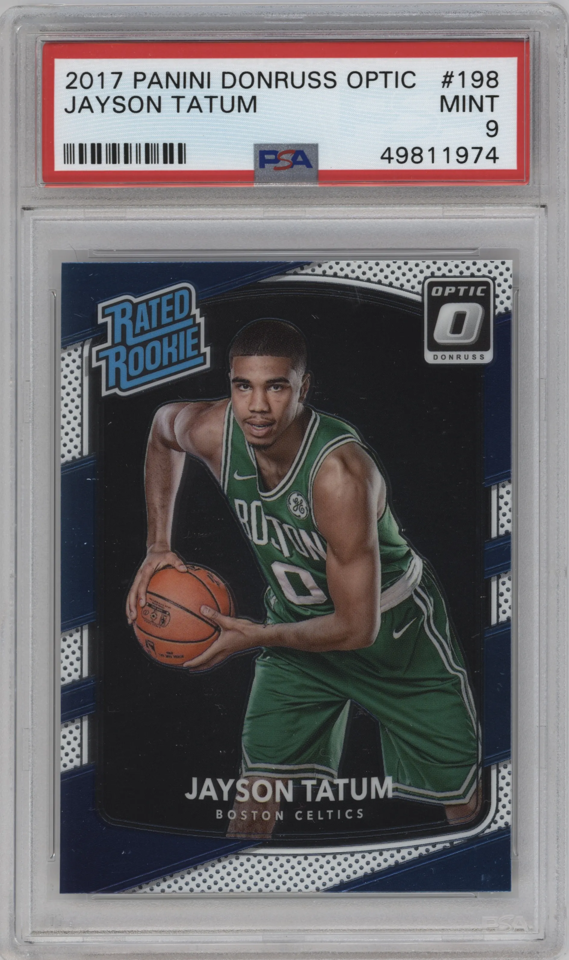 2017 Panini Donruss Optic Rated Rookie Jayson Tatum PSA 9