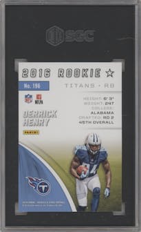 Derrick Henry from the 2016 Panini Rookies & Stars set graded by SGC and given an overall grade of 10.
