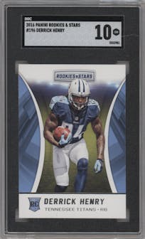 Derrick Henry from the 2016 Panini Rookies & Stars set graded by SGC and given an overall grade of 10.