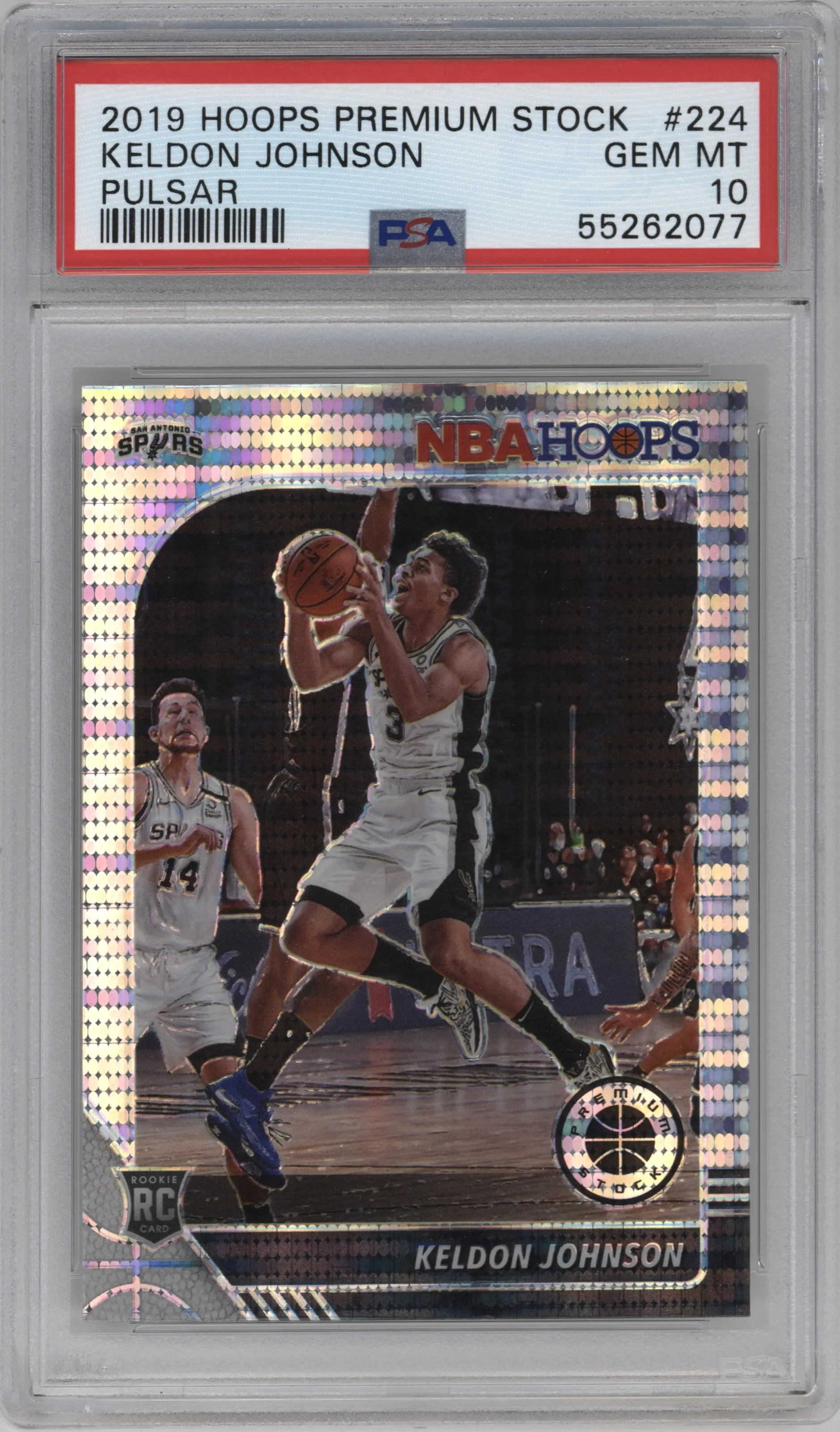 2019 Panini Hoops Premium Stock Keldon Johnson Pulsar #224 PSA 10