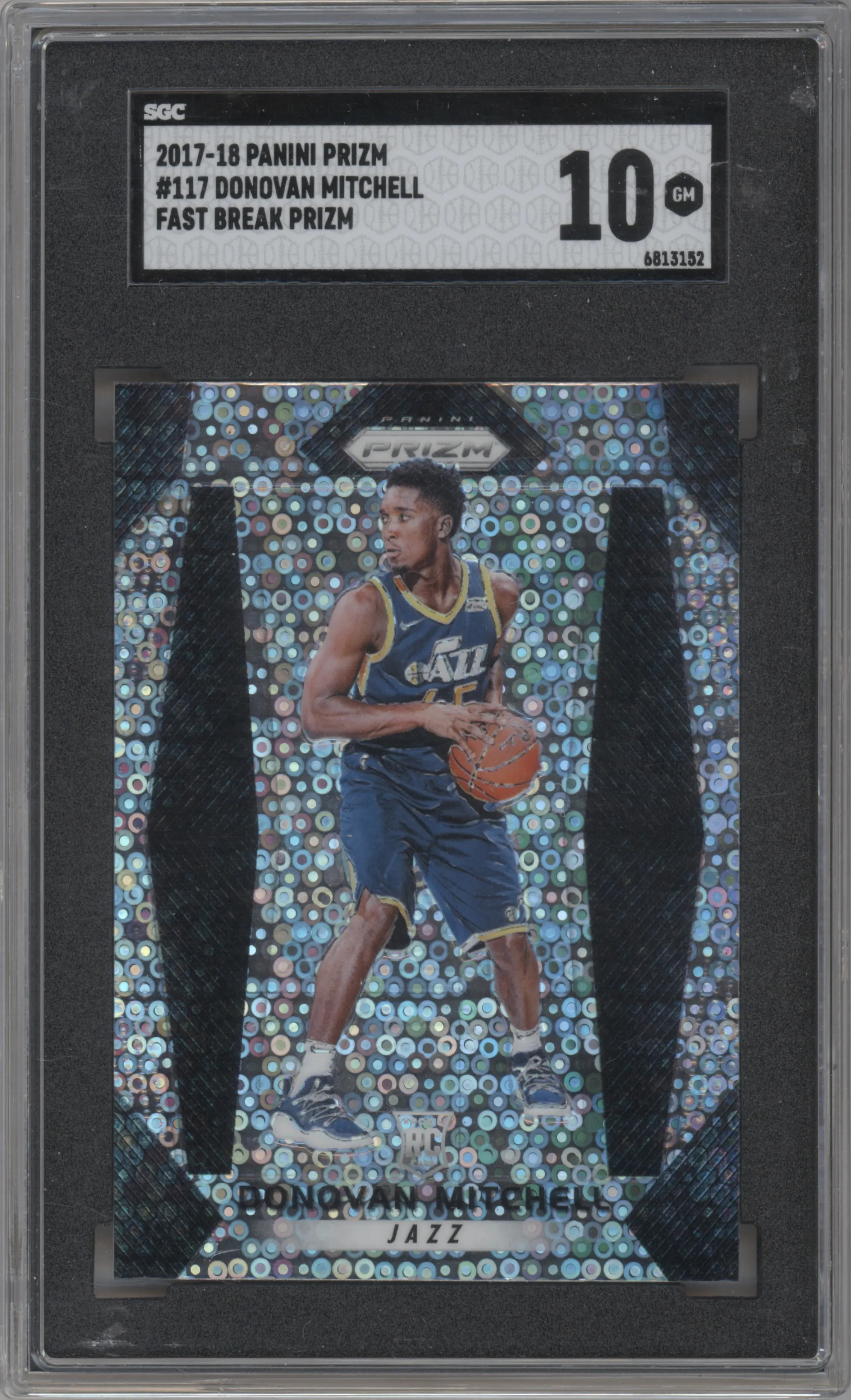 2017 Panini Prizm Donovan Mitchell Fast Break #117 SGC 10