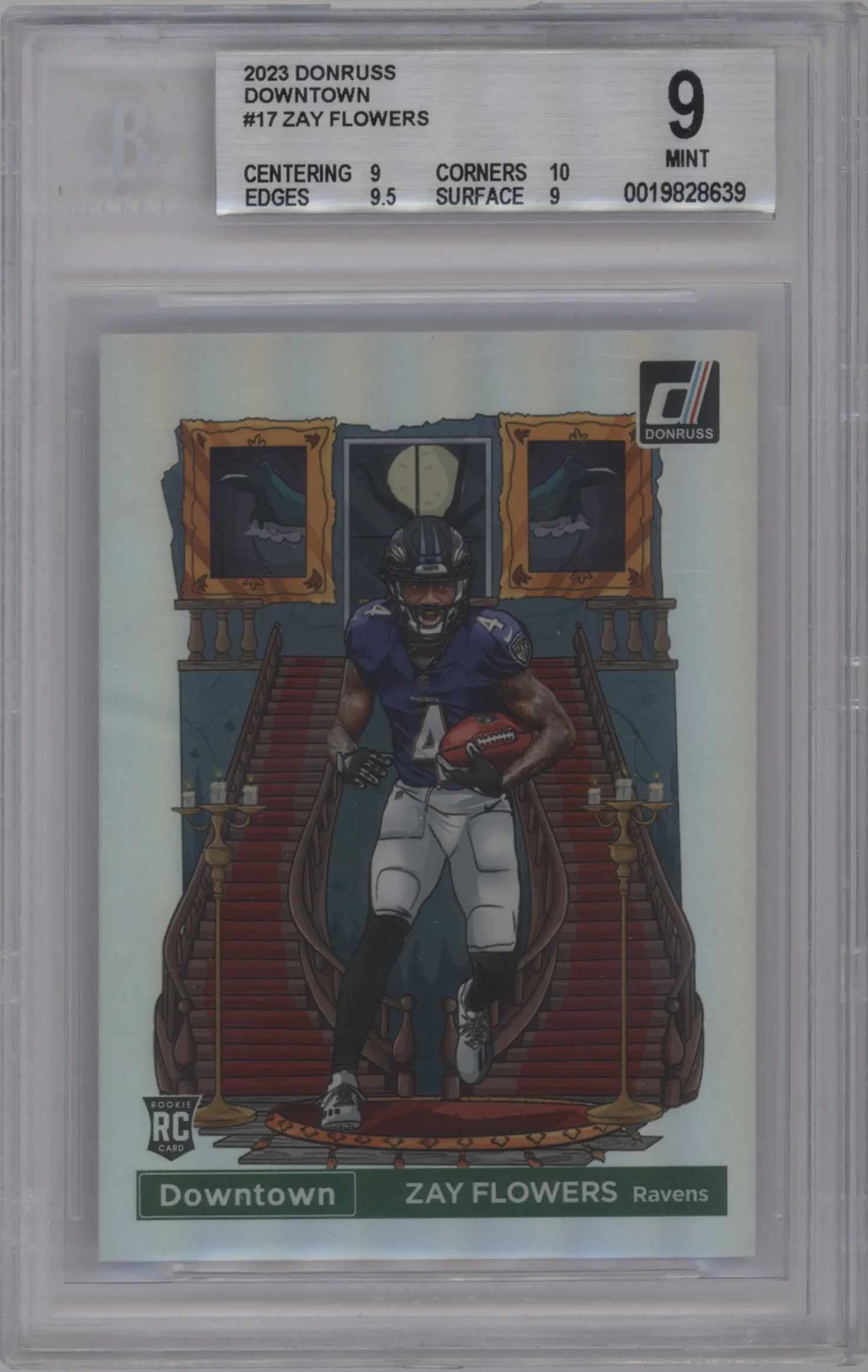 2023 Panini Donruss Downtown Zay Flowers #D-17 BGS 9