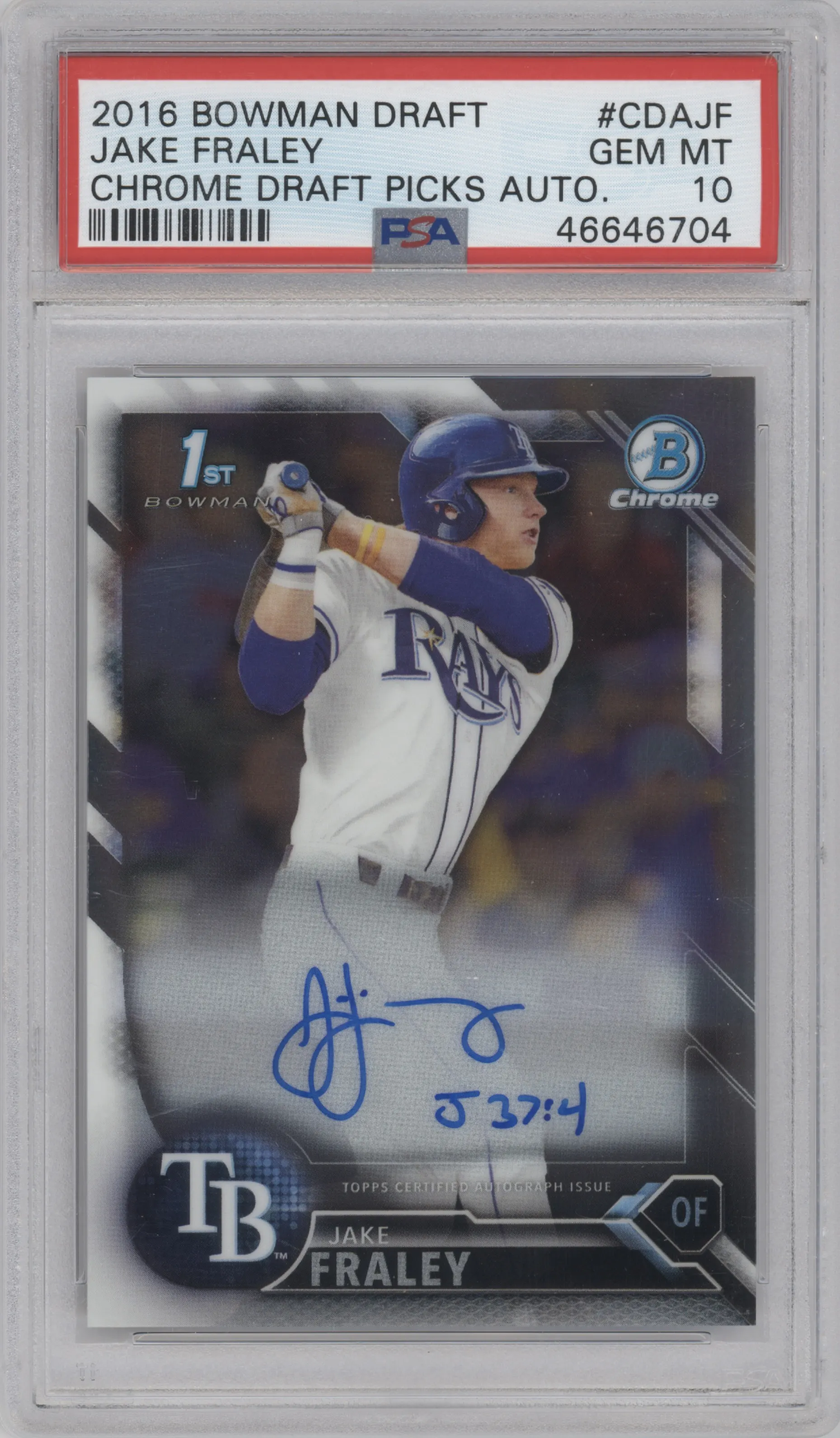 2016 Bowman Draft Chr.Auto Jake Fraley PSA 10