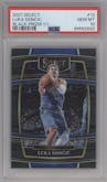 Luka Doncic from the 2021-22 Panini Select set featuring a Black parallel graded by PSA and given an overall grade of 10.