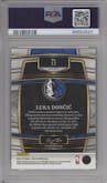 Luka Doncic from the 2021-22 Panini Select set featuring a Black parallel graded by PSA and given an overall grade of 10.