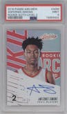 Anfernee Simons from the 2018-19 Panini Absolute Memorabilia set featuring a Level 2 parallel graded by PSA and given an overall grade of 9.