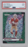 Ricky Pearsall from the 2024 Panini Prizm set featuring a Green Scope parallel graded by PSA and given an overall grade of 9.