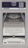 Christian Yelich from the 2013 Bowman Platinum set featuring a Blue Refractor parallel graded by PSA and given an overall grade of 9.