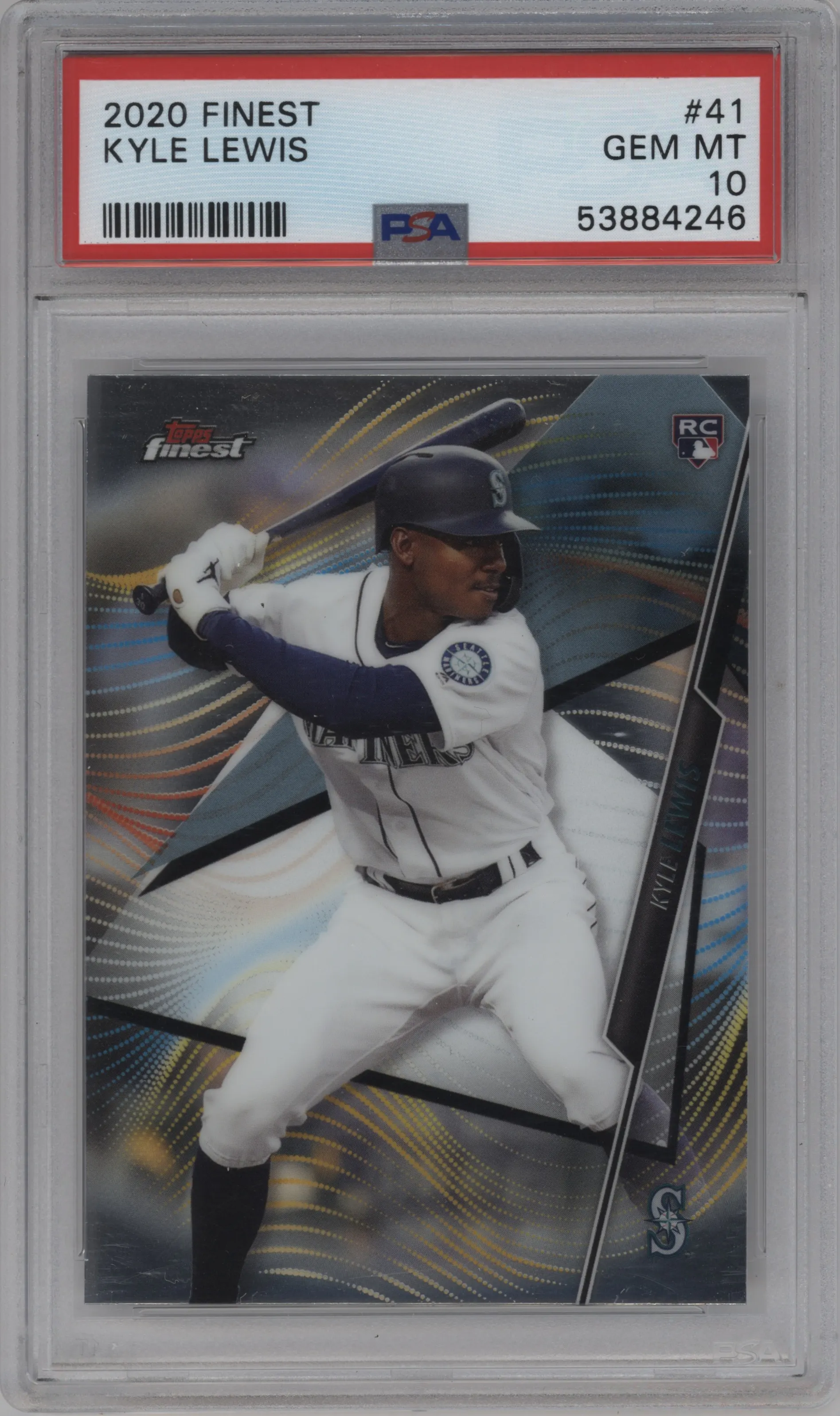2020 Topps Finest Kyle Lewis #41 PSA 10