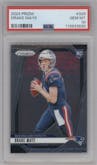 Drake Maye from the 2024 Panini Prizm set graded by PSA and given an overall grade of 10.