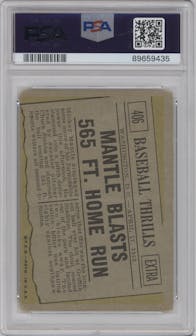 Mantle Blasts 565 ft. Home Run from the 1961 Topps set graded by PSA and given an overall grade of 1.