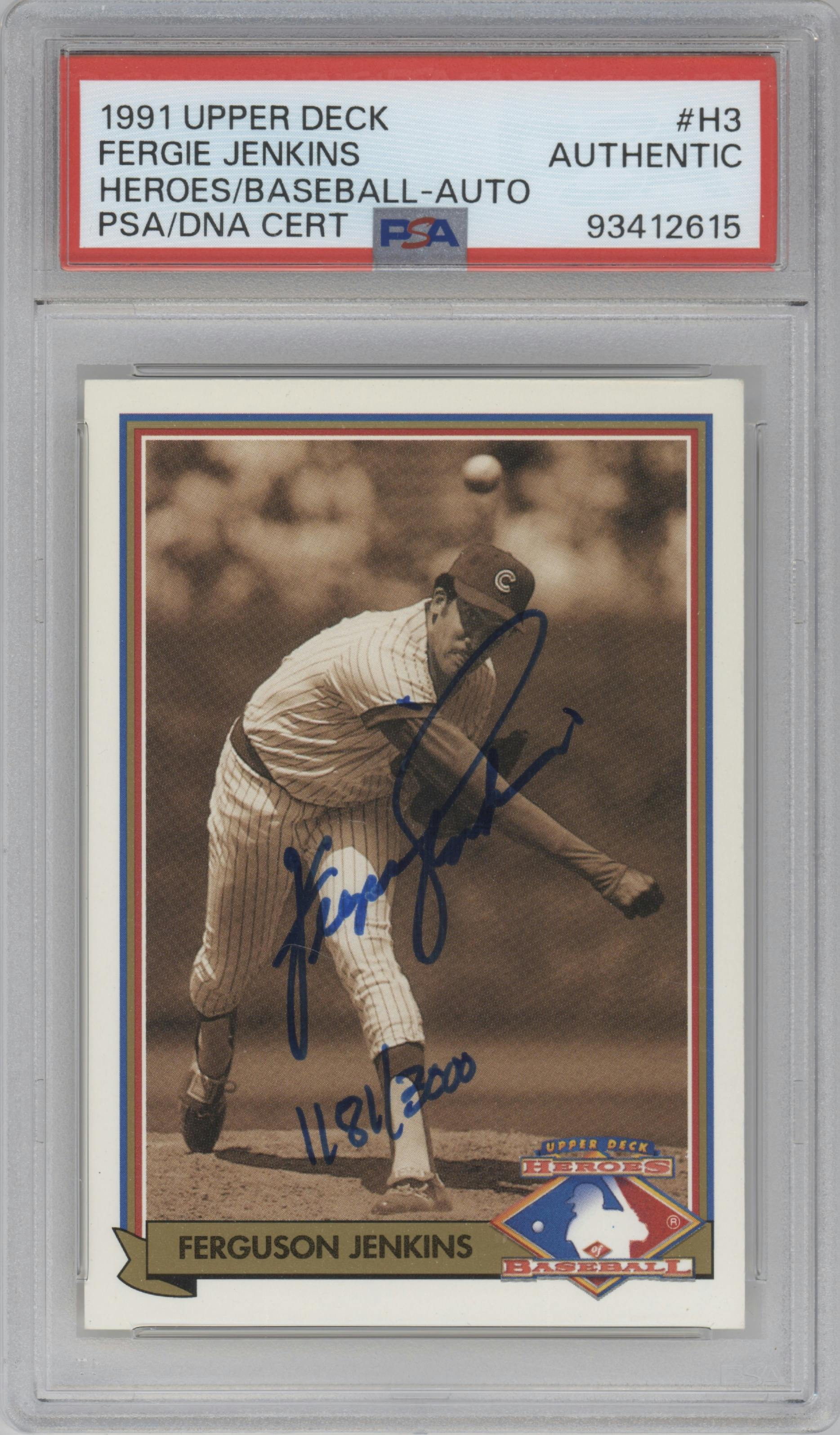 Ferguson Jenkins from the 1991 Upper Deck set graded by PSA.