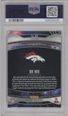 Bo Nix from the 2024 Panini Prizm set featuring a Green Ice parallel graded by PSA and given an overall grade of 10.