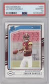 Jayden Daniels from the 2024 Donruss set graded by PSA and given an overall grade of 10.
