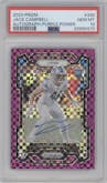 Jack Campbell from the 2023 Panini Prizm set featuring a Purple Power parallel graded by PSA and given an overall grade of 10.