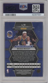 Moses Moody from the 2022-23 Panini Mosaic set featuring a Gold Mosaic parallel graded by PSA and given an overall grade of 8.