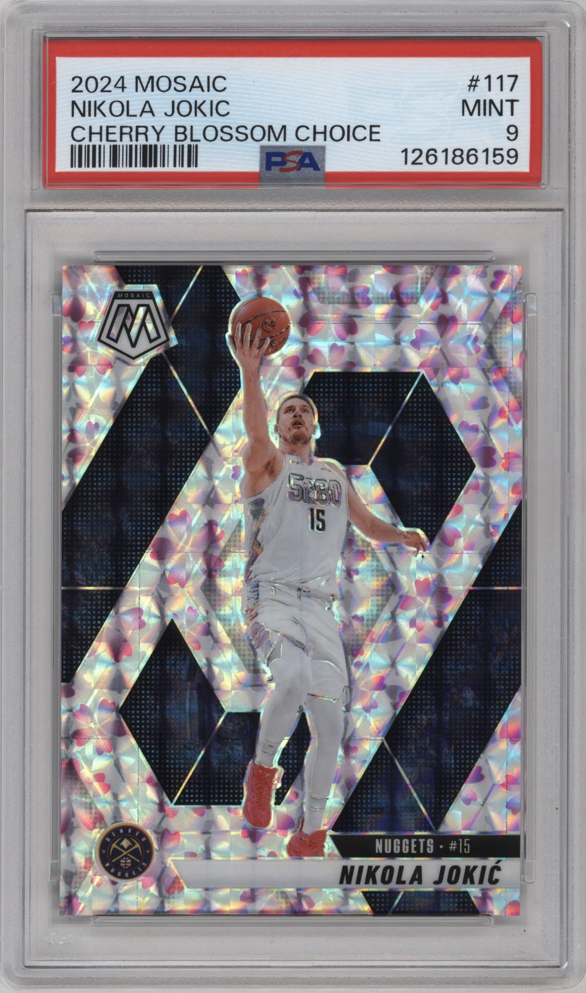 2024 Panini Mosaic Nikola Jokic Choice Cherry Blossom #117 PSA 9