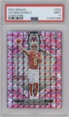 Jayden Daniels from the 2024 Panini Mosaic set featuring a Pink Camo parallel graded by PSA and given an overall grade of 9.