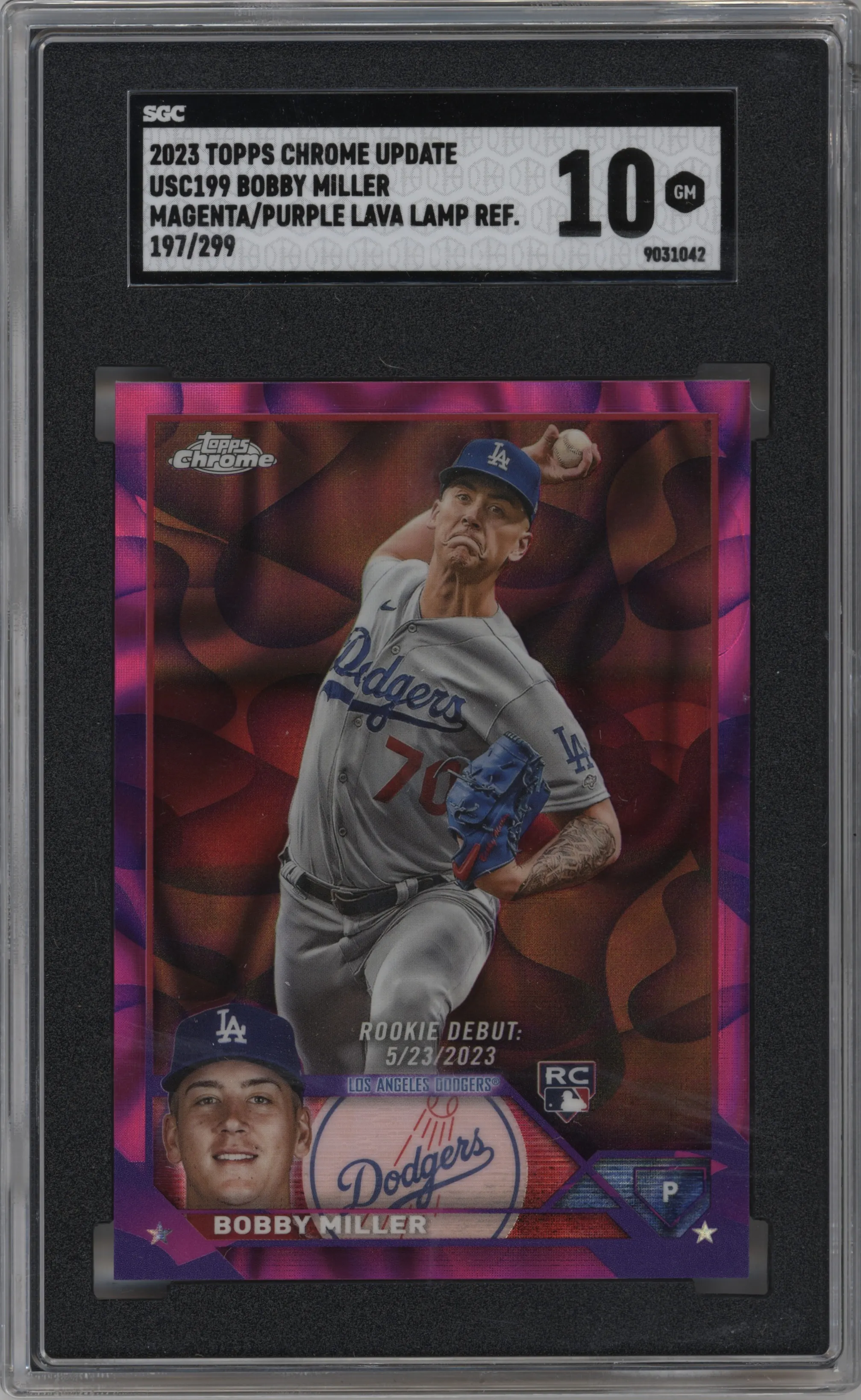 2023 Topps Chrome Update Bobby Miller Magenta/Purple Lava Lamp #USC199 SGC 10