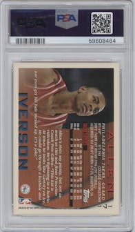 Allen Iverson from the 1996-97 Topps set graded by PSA and given an overall grade of 7.