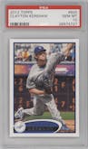 Clayton Kershaw  from the 2012 Topps Series 1 set graded by PSA and given an overall grade of 10.