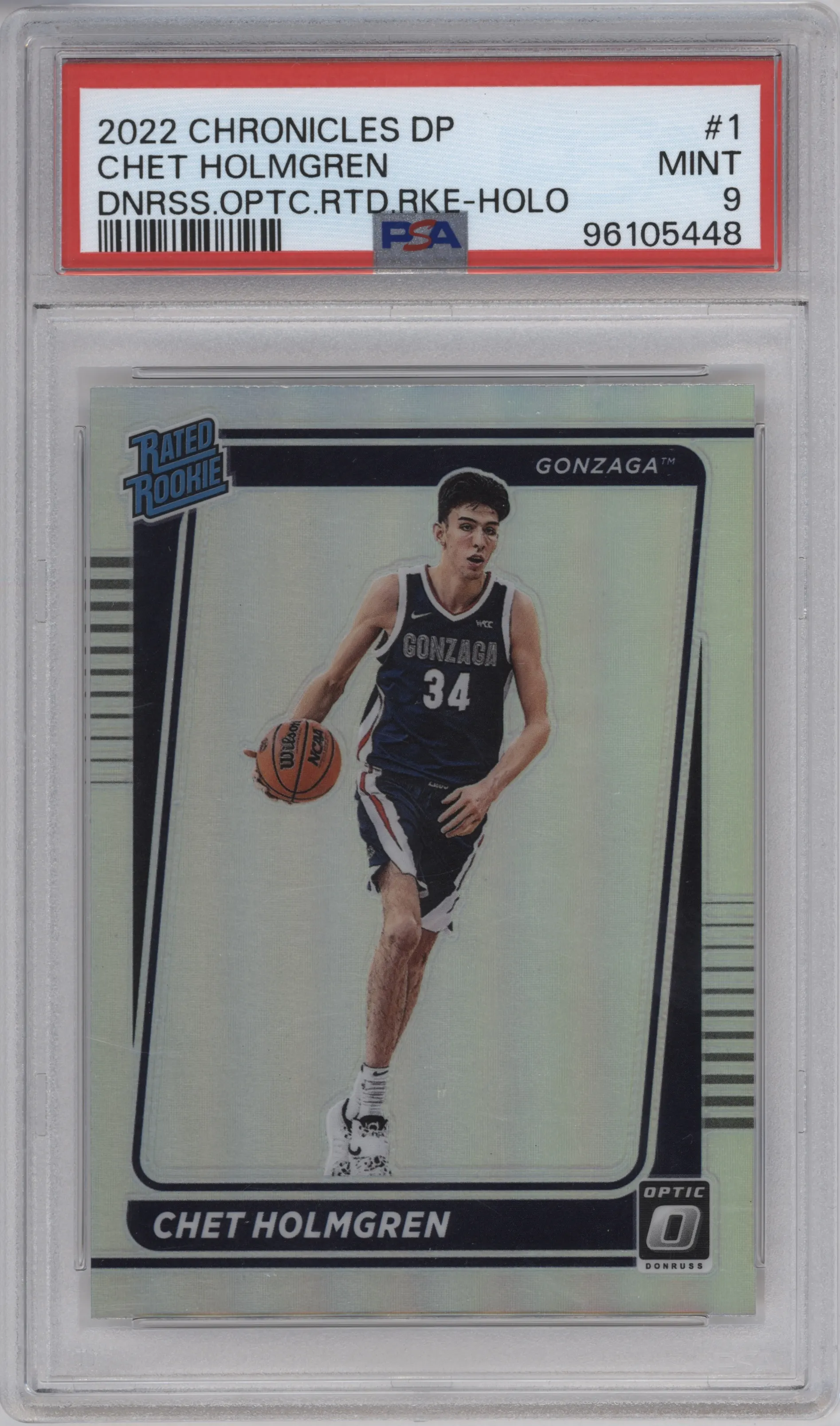 2022 Panini Chronicles Draft Picks Optic Rtd.Rke. Chet Holmgren Holo PSA 9