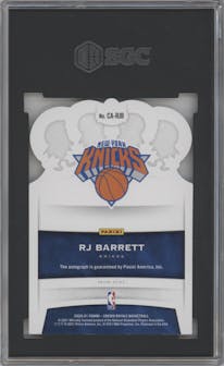 RJ Barrett from the 2020-21 Panini Crown Royale set featuring a Gold  parallel graded by SGC and given an overall grade of 9.