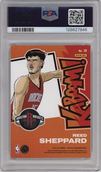 Reed Sheppard from the 2024-25 Panini Revolution set graded by PSA and given an overall grade of 9.