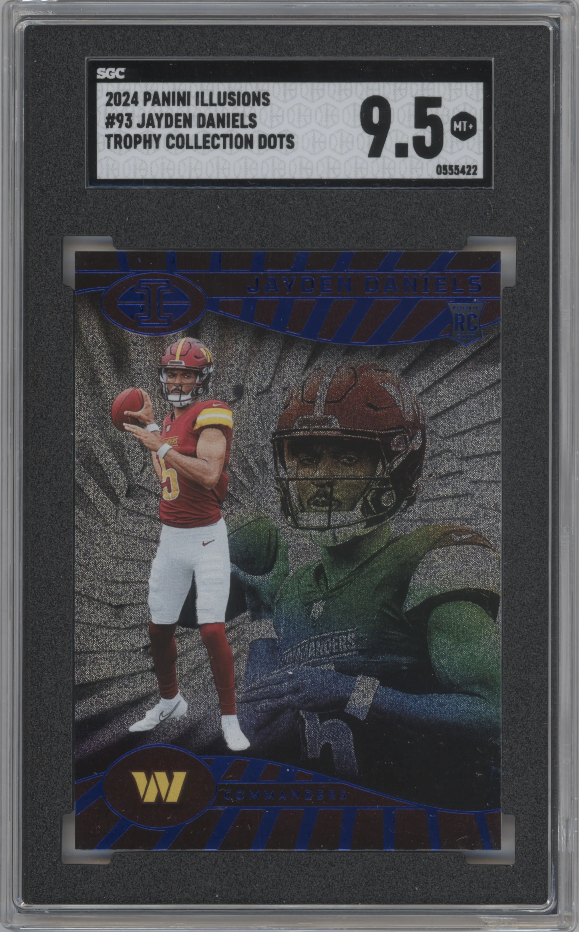 2024 Panini Illusions Jayden Daniels Dots Trophy Collection SGC 9.5