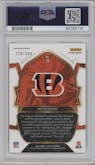 Joe Burrow from the 2022 Panini Select set featuring a Tri-Color parallel graded by PSA and given an overall grade of 10.