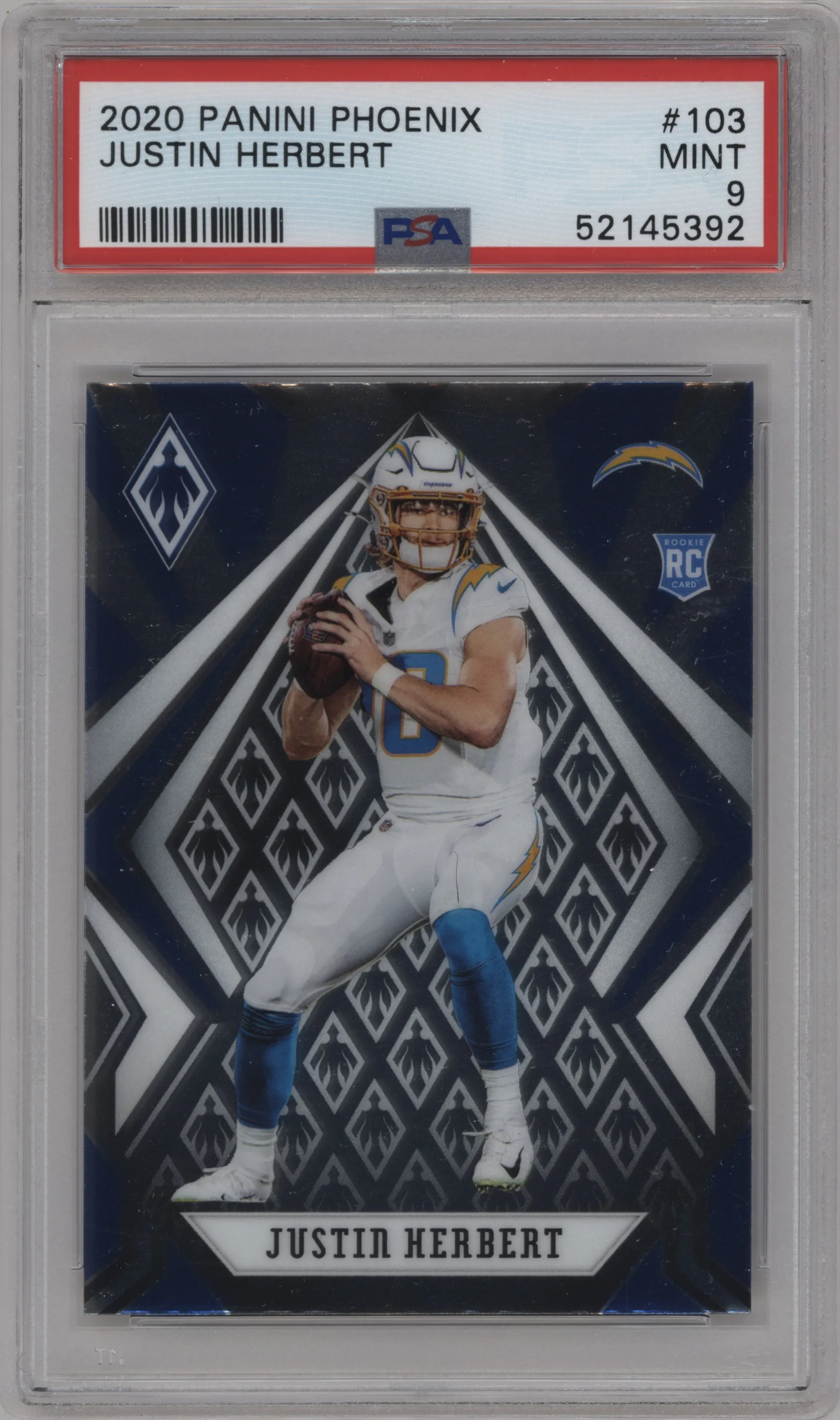 2020 Panini Phoenix Justin Herbert PSA 9