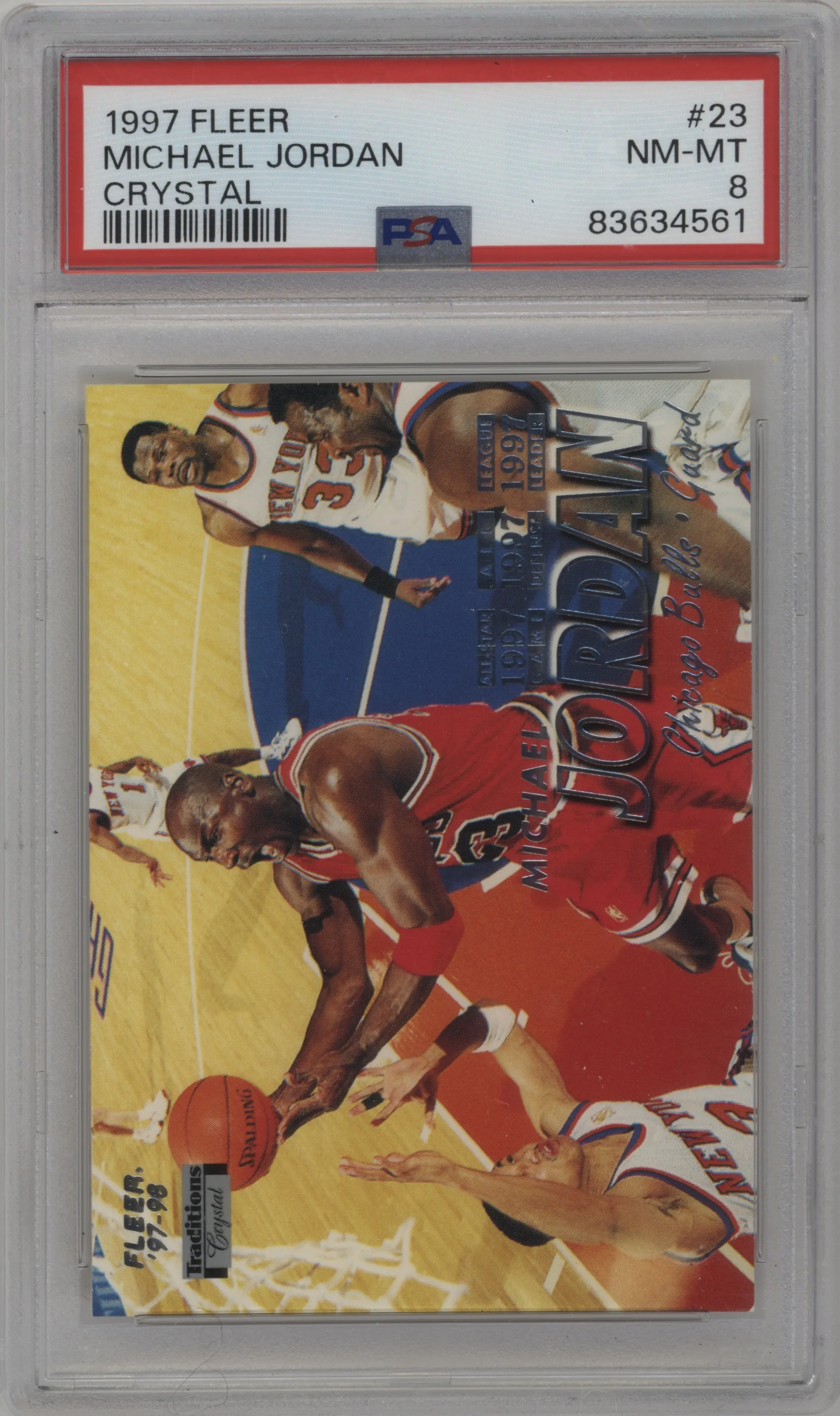 1997 Fleer Michael Jordan Crystal #23 PSA 8
