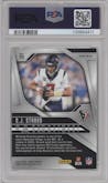 C.J. Stroud from the 2024 Panini Prizm set featuring a Red/White/Blue Prizm parallel graded by PSA and given an overall grade of 10.