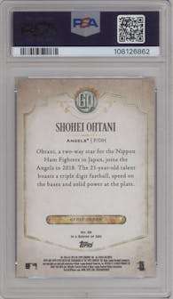 Shohei Ohtani from the 2018 Topps Gypsy Queen set graded by PSA and given an overall grade of 10.