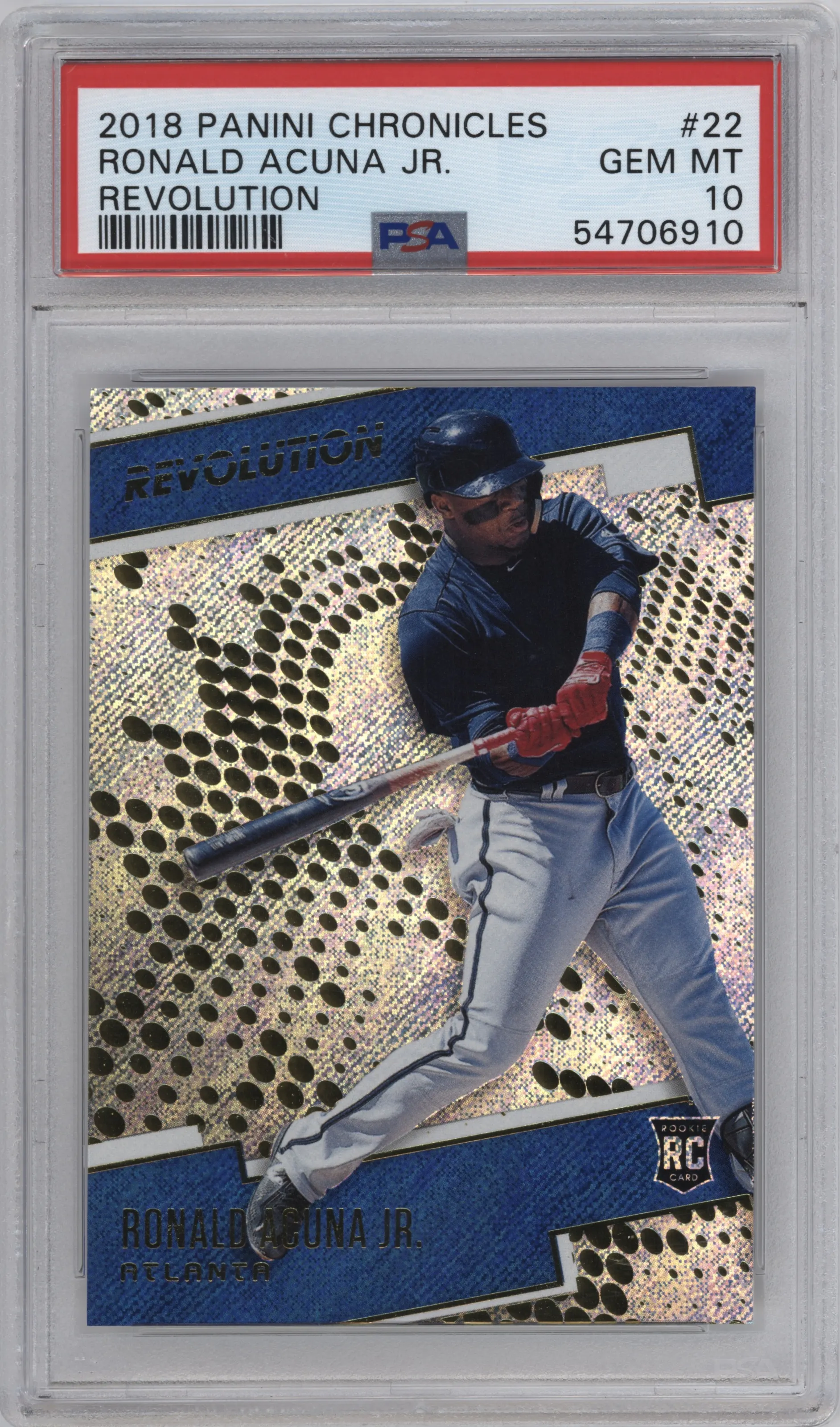 2018 Panini Chronicles Revolution Ronald Acuna Jr. Rapture #22 PSA 10