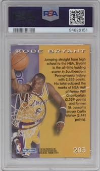 Kobe Bryant from the 1996-97 Skybox Premium set graded by PSA and given an overall grade of 10.