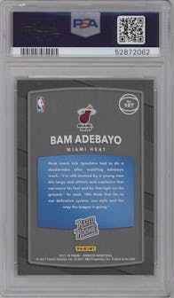 Bam Adebayo from the 2017-18 Panini Donruss set graded by PSA and given an overall grade of 10.