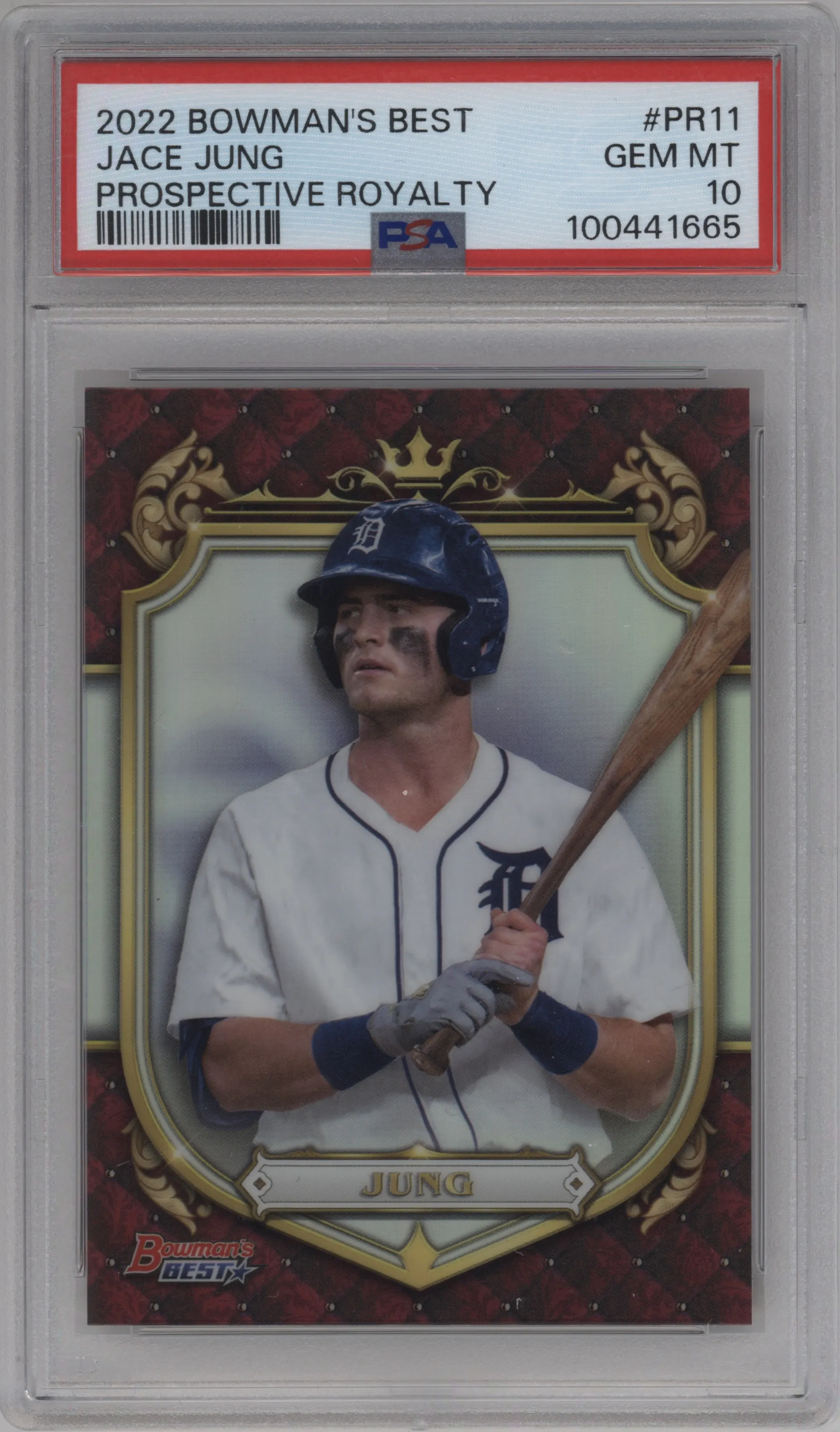2022 Bowman’s Best Prospective Roy. Jace Jung #PR-11 PSA 10