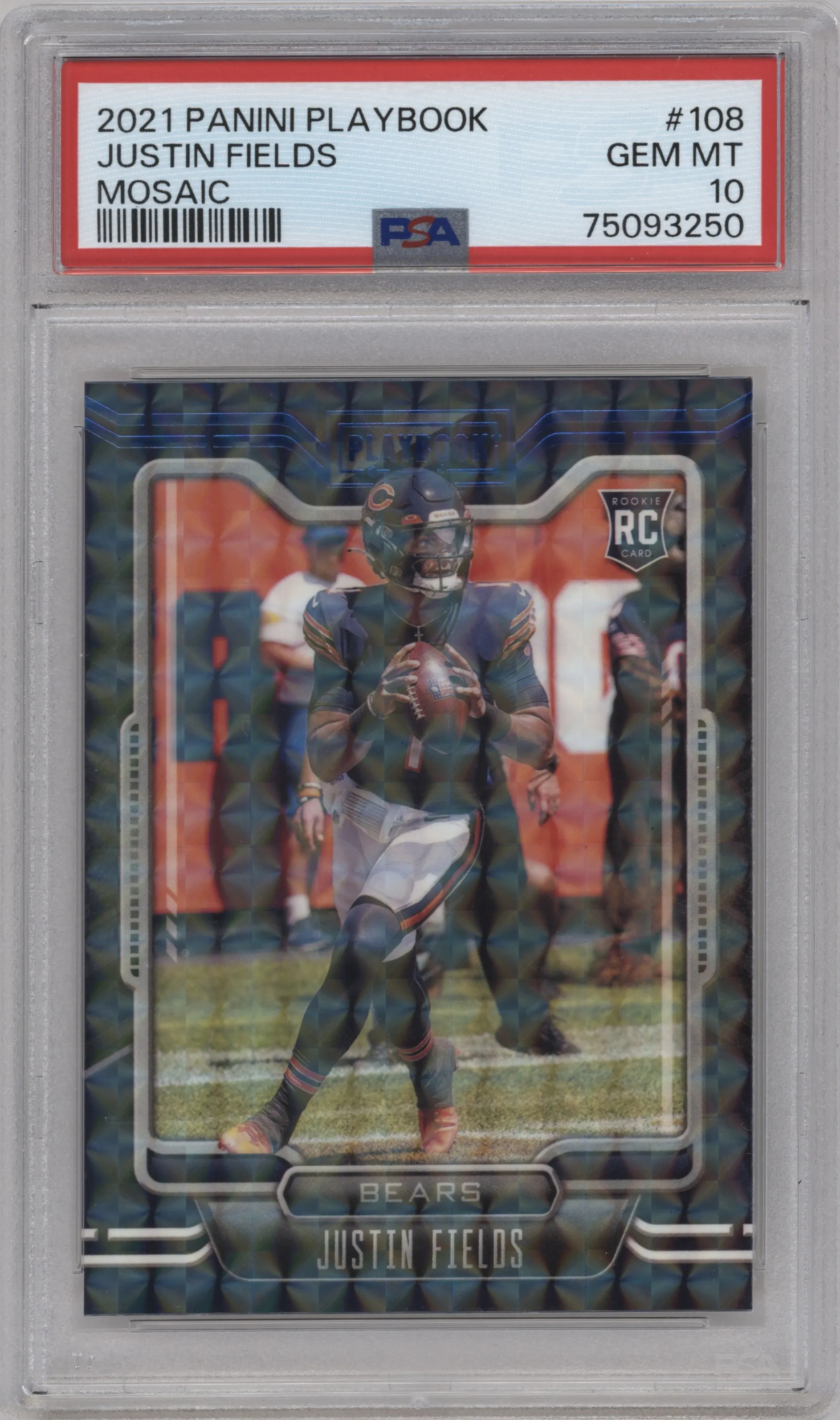 2021 Panini Playbook Justin Fields Mosaic PSA 10