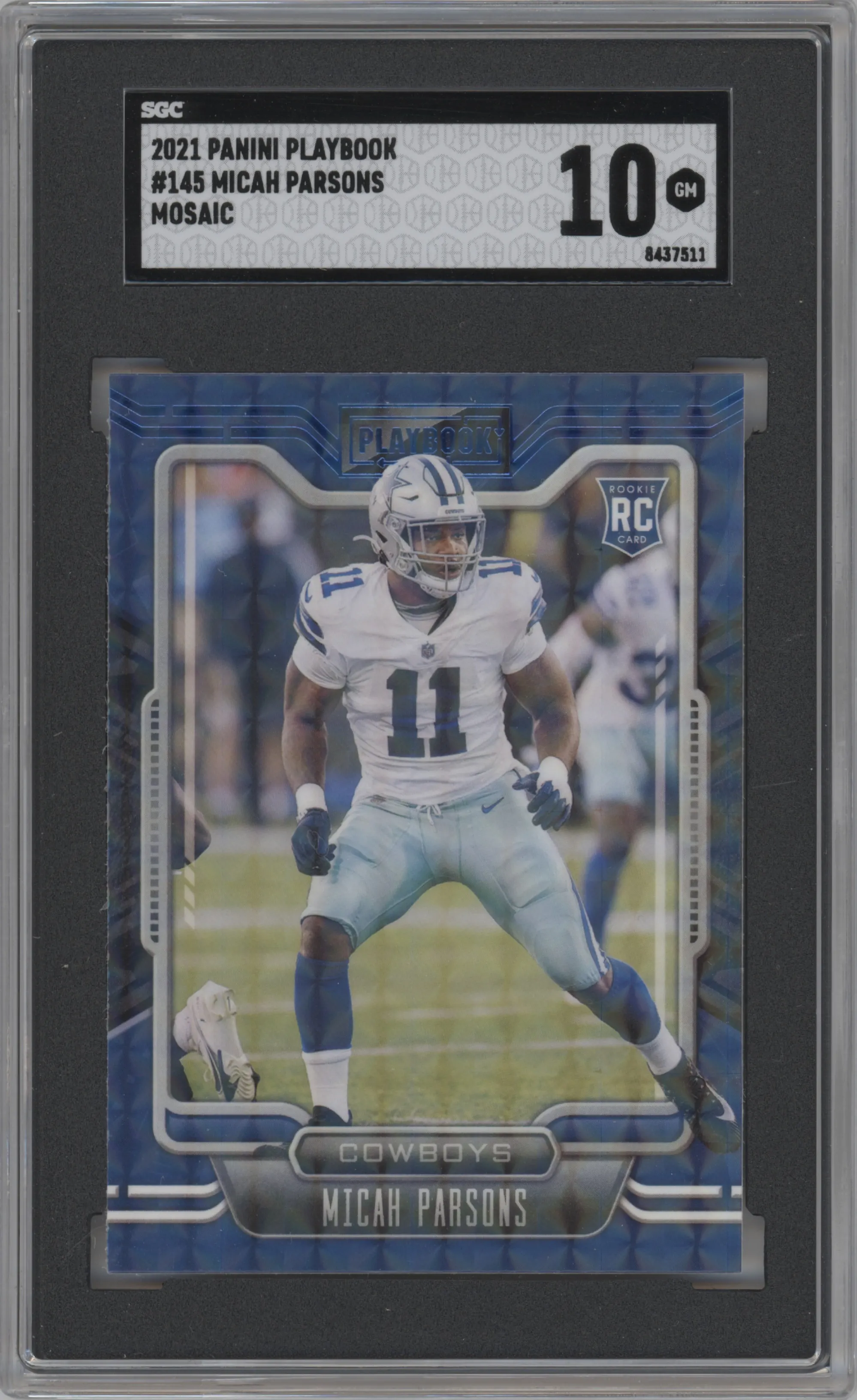 2021 Panini Playbook Micah Parsons Mosaic #145 SGC 10