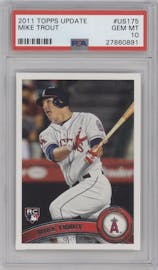 Mike Trout  from the 2011 Topps Update set graded by PSA and given an overall grade of 10.