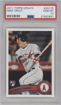 Mike Trout  from the 2011 Topps Update set graded by PSA and given an overall grade of 10.