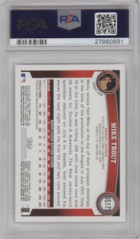 Mike Trout  from the 2011 Topps Update set graded by PSA and given an overall grade of 10.