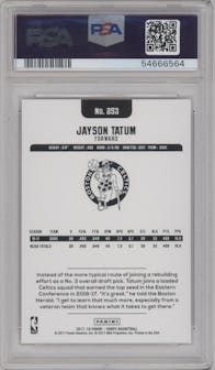 Jayson Tatum from the 2017-18 Panini NBA Hoops set graded by PSA and given an overall grade of 10.