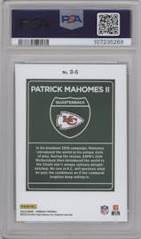 Patrick Mahomes II from the 2023 Panini Donruss set graded by PSA and given an overall grade of 9.